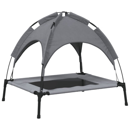 Cama para cães com toldo tecido oxford e aço antracite