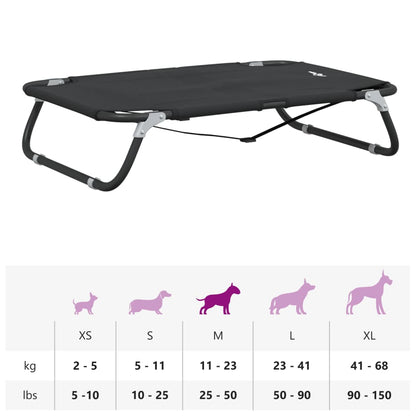 Cama para cães dobrável tecido oxford e aço antracite