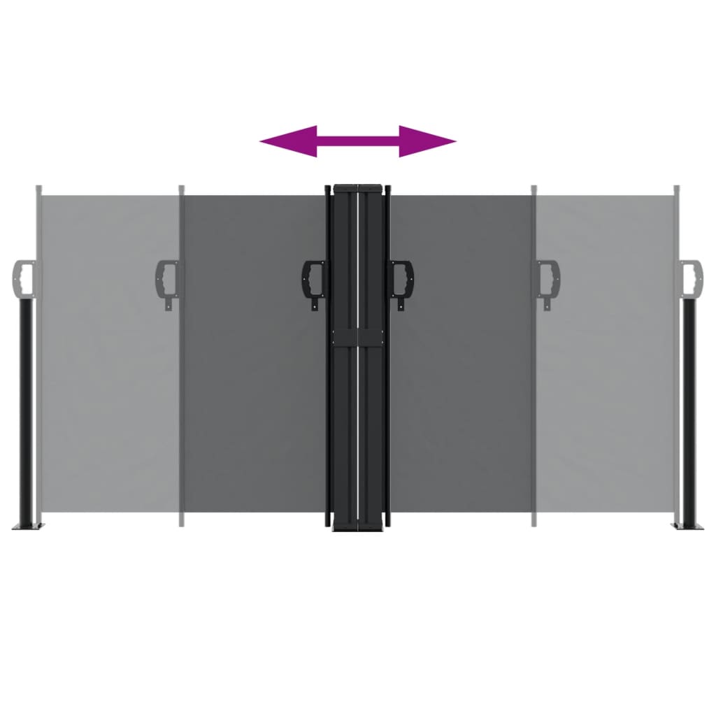 Toldo lateral retrátil 120x600 cm preto