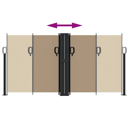 Toldo lateral retrátil 120x600 cm cinzento-acastanhado
