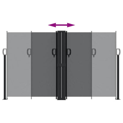 Toldo lateral retrátil 140x600 cm preto