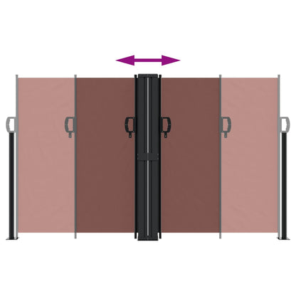 Toldo lateral retrátil 140x600 cm castanho