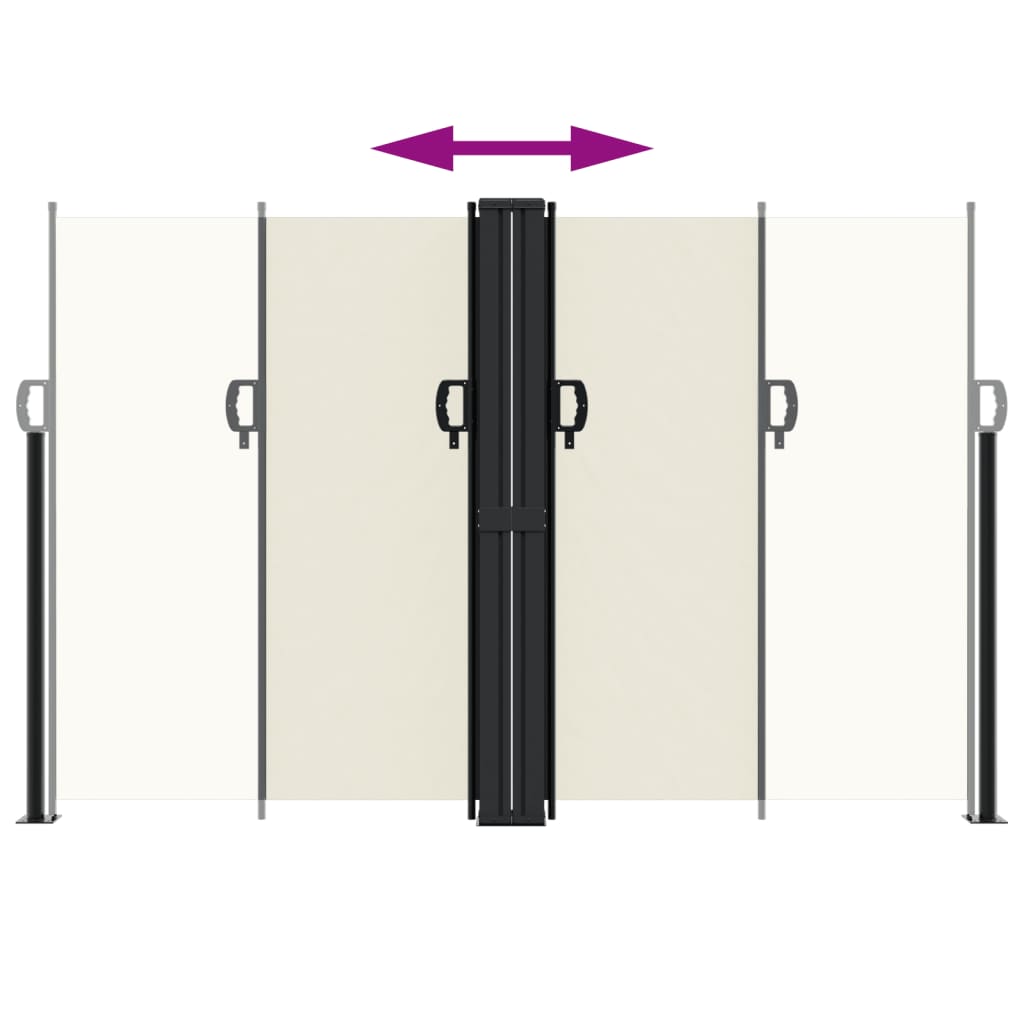 Toldo lateral retrátil 160x600 cm cor creme