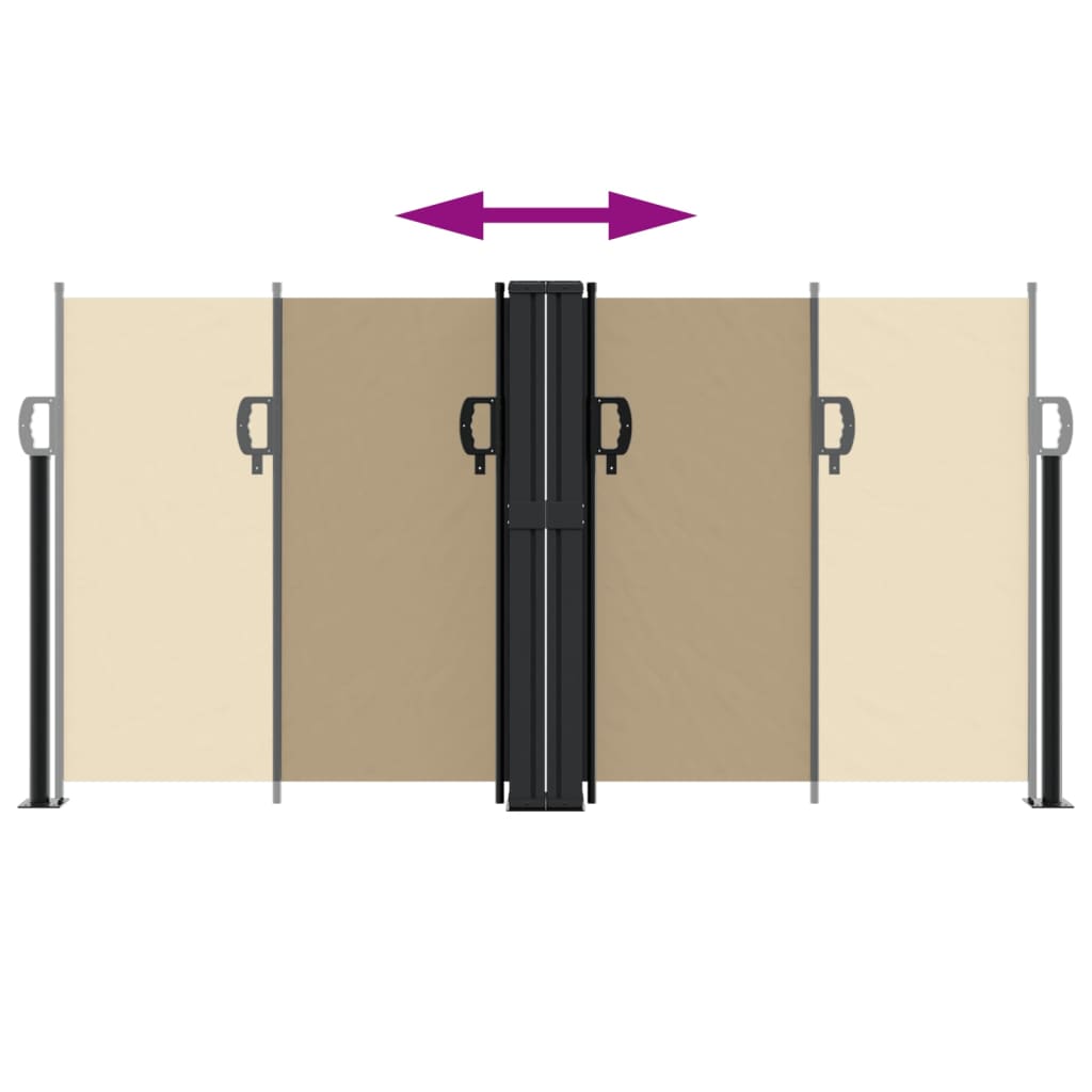 Toldo lateral retrátil 120x1000 cm bege