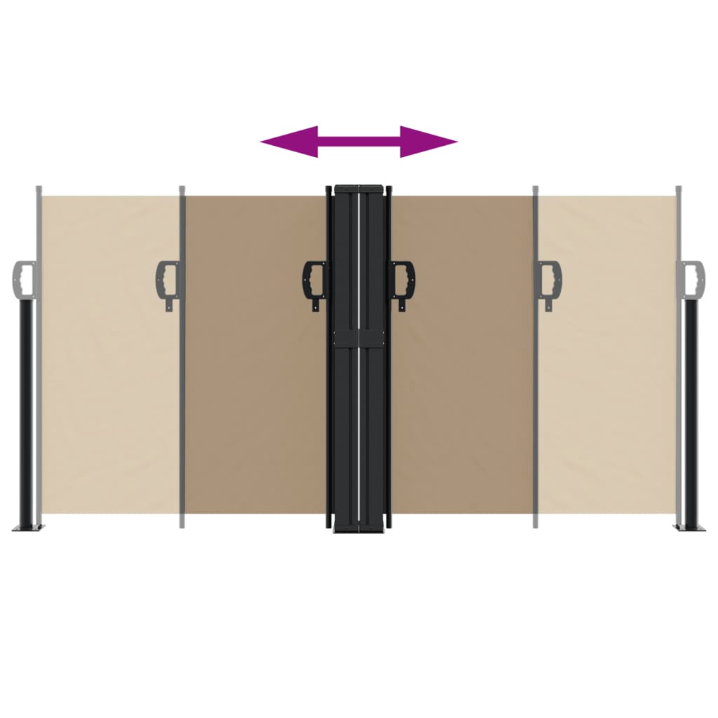 Toldo lateral retrátil 120x1000 cm cinzento-acastanhado