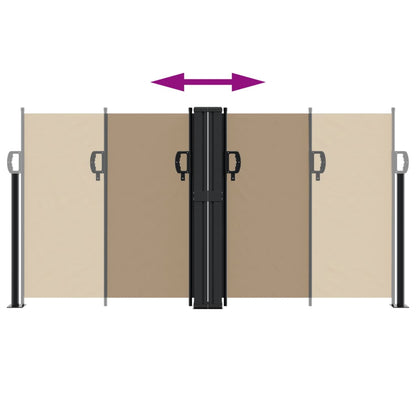 Toldo lateral retrátil 120x1000 cm cinzento-acastanhado