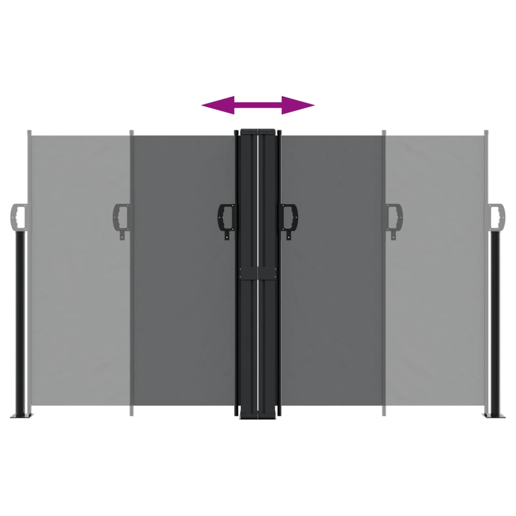 Toldo lateral retrátil 140x1000 cm preto