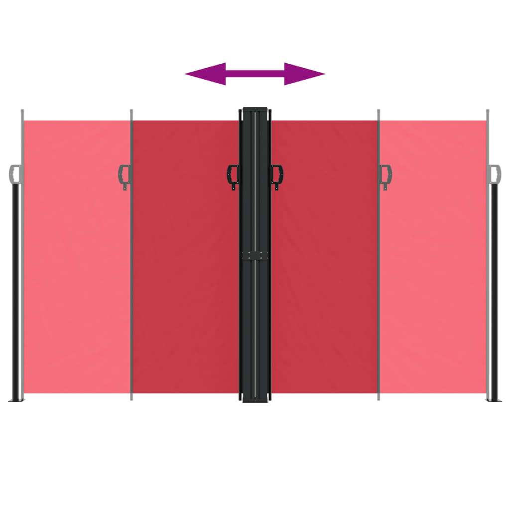 Toldo lateral retrátil 200x1000 cm vermelho