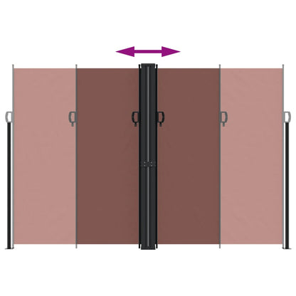 Toldo lateral retrátil 220x1000 cm castanho