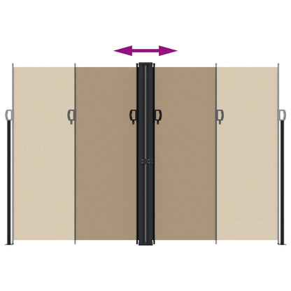 Toldo lateral retrátil 220x1000 cm cinzento-acastanhado