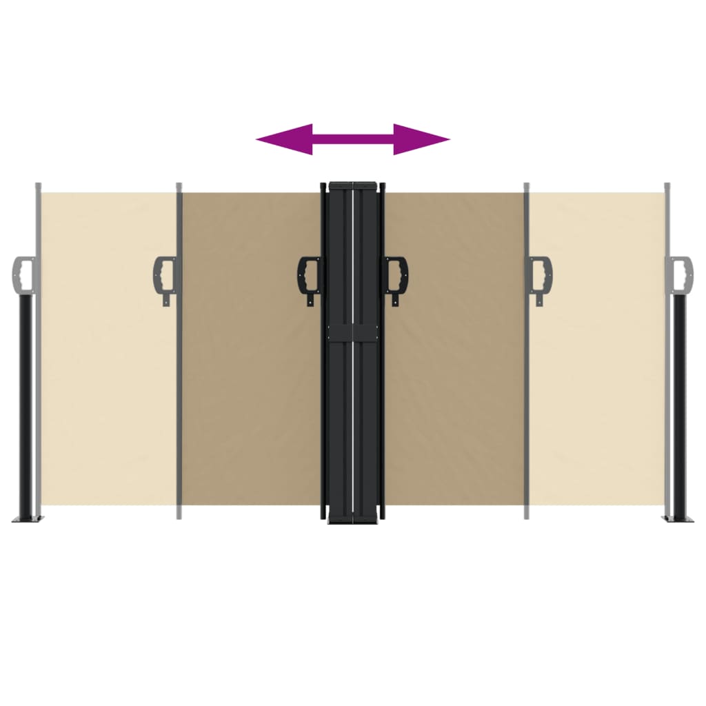 Toldo lateral retrátil 120x1200 cm bege