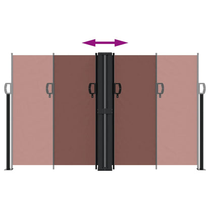 Toldo lateral retrátil 140x1200 cm castanho