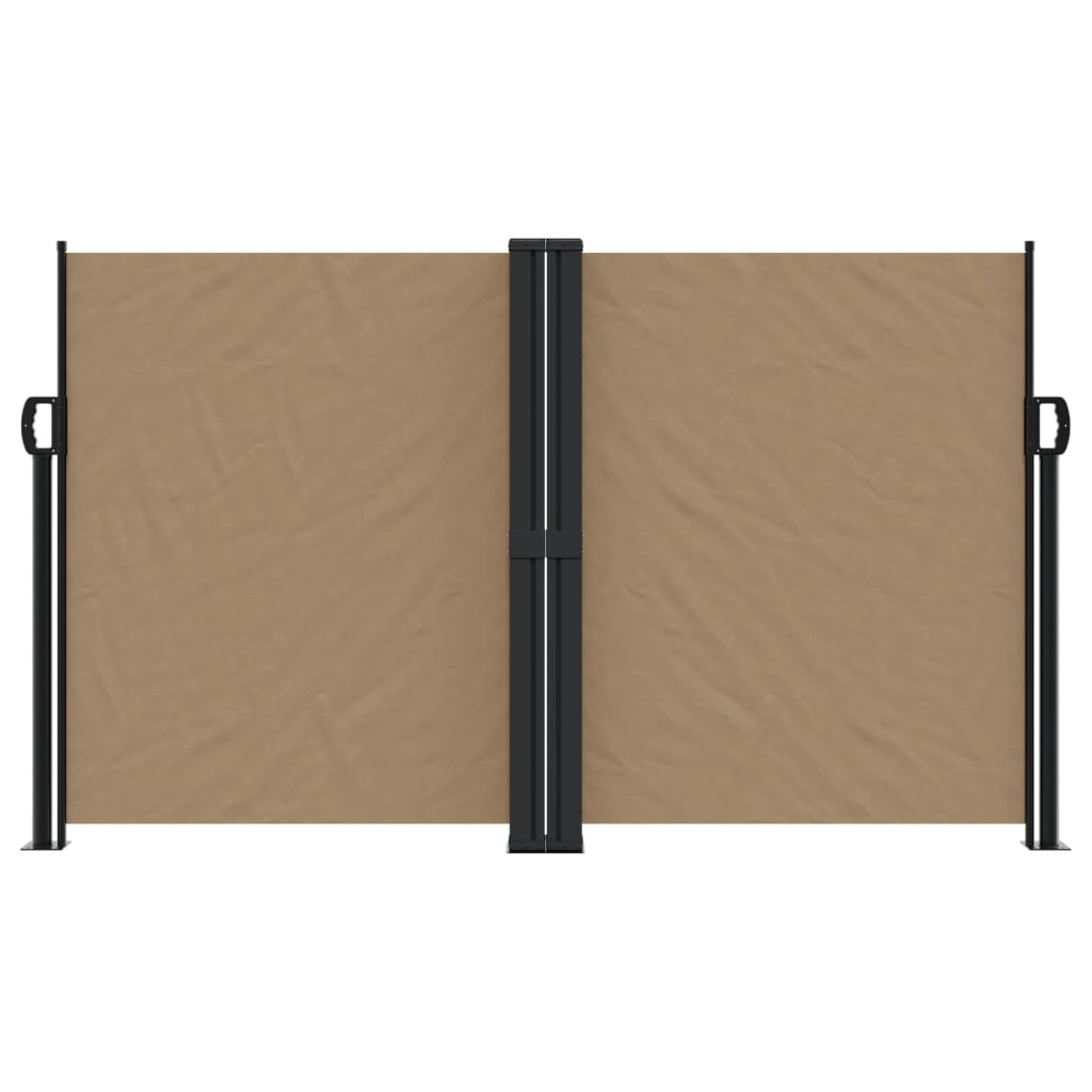 Toldo lateral retrátil 140x1200 cm cinzento-acastanhado