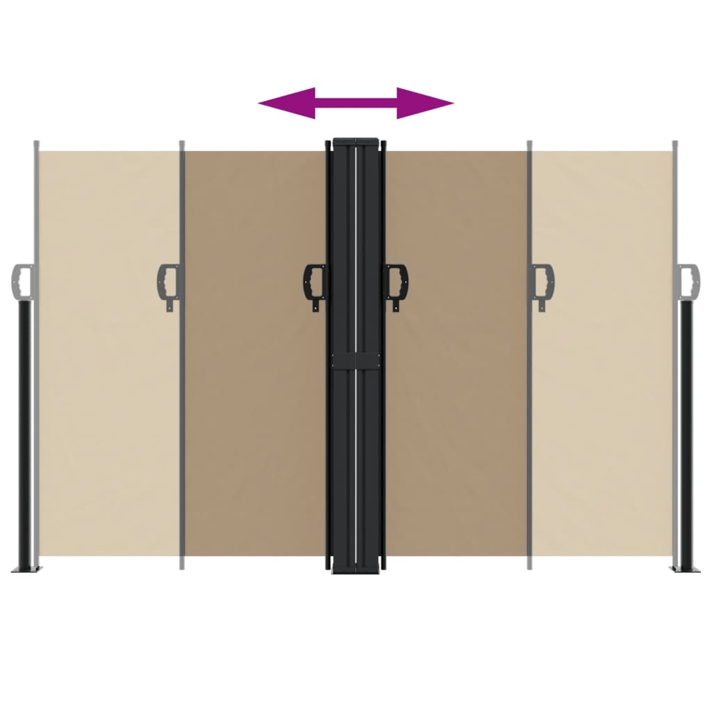 Toldo lateral retrátil 160x1200 cm cinzento-acastanhado