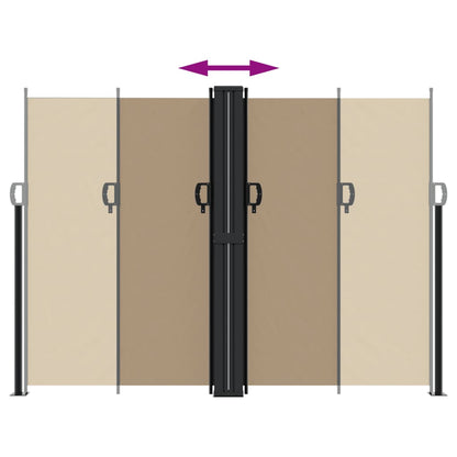 Toldo lateral retrátil 180x1200 cm cinzento-acastanhado