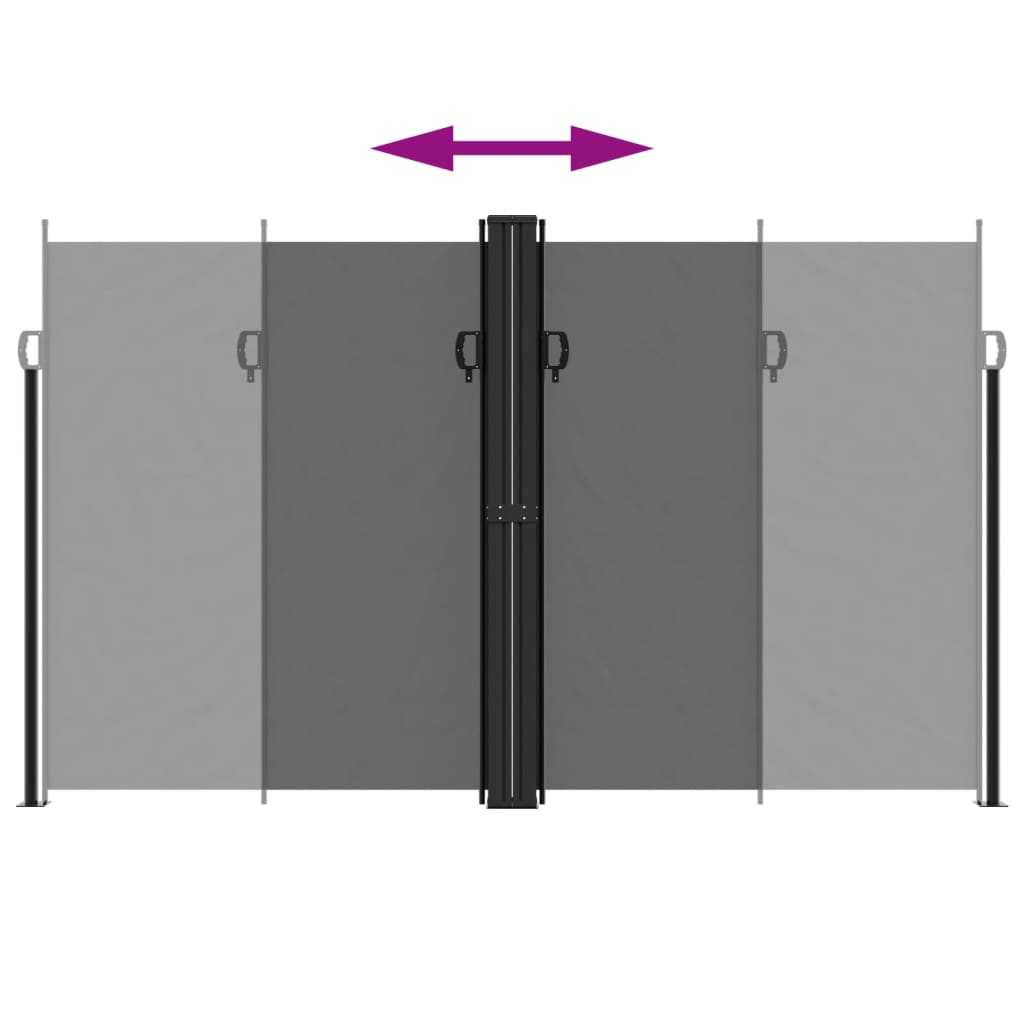 Toldo lateral retrátil 200x1200 cm preto