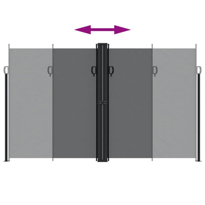 Toldo lateral retrátil 200x1200 cm preto