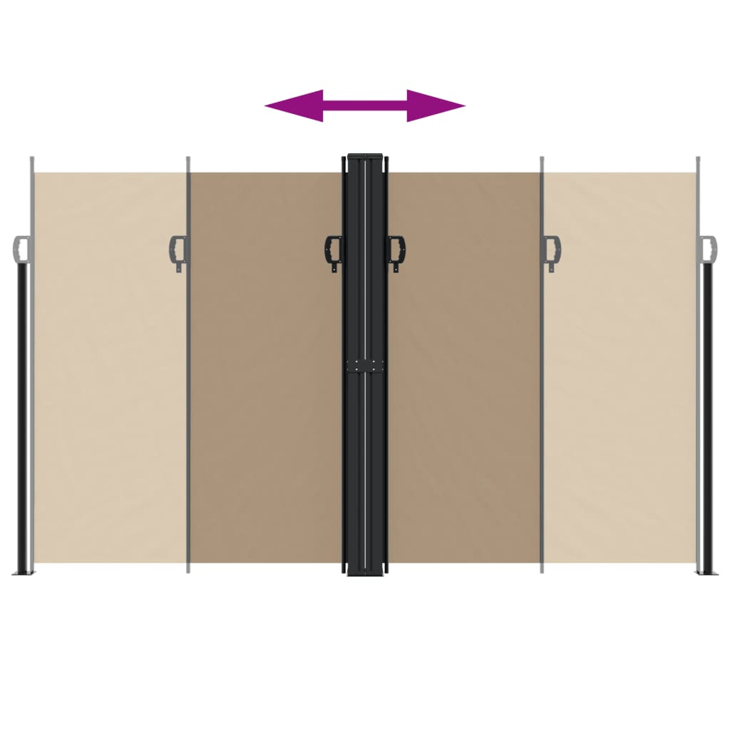 Toldo lateral retrátil 200x1200 cm cinzento-acastanhado