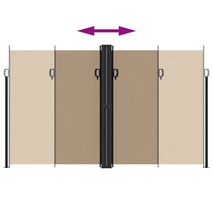 Toldo lateral retrátil 200x1200 cm cinzento-acastanhado