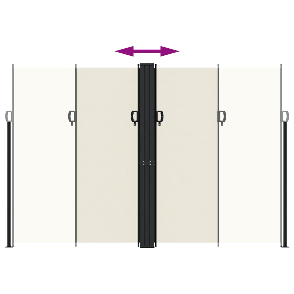 Toldo lateral retrátil 220x1200 cm cor creme