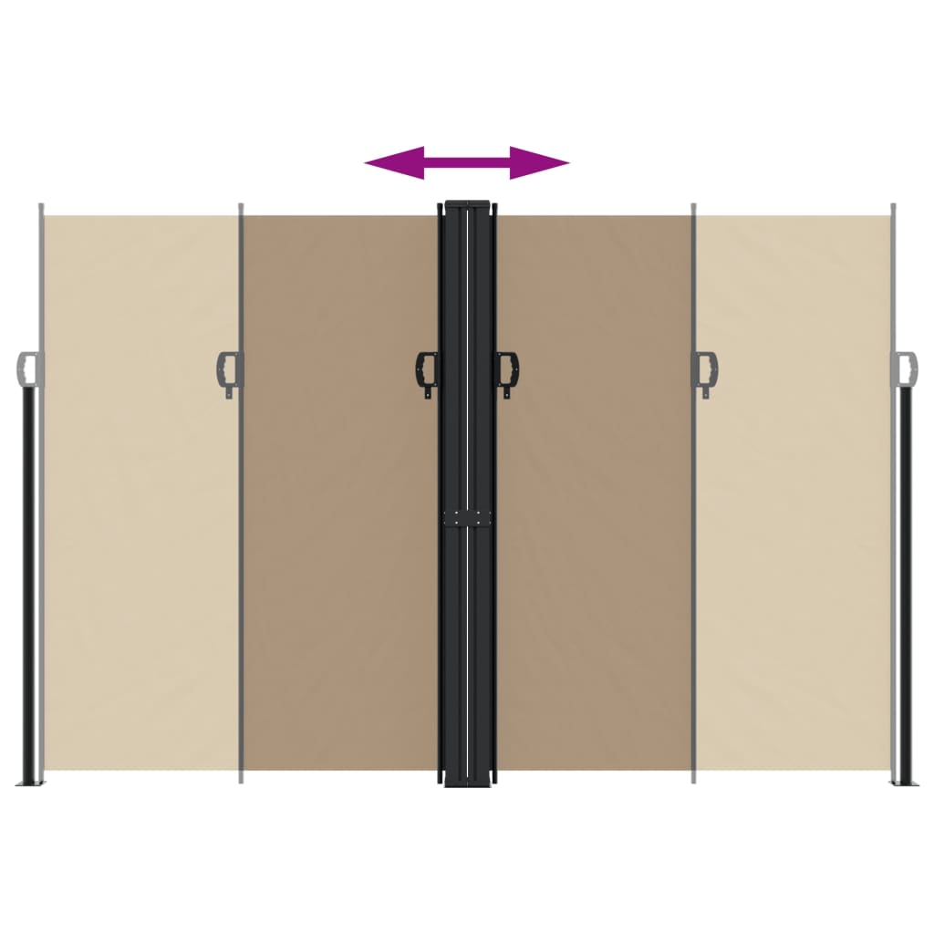 Toldo lateral retrátil 220x1200 cm cinzento-acastanhado