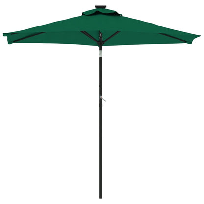 Guarda-sol de jardim com poste de aço 225x225x212 cm verde