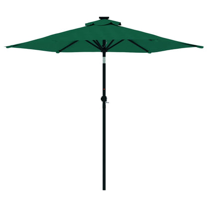 Guarda-sol de jardim com poste de aço 225x225x212 cm verde