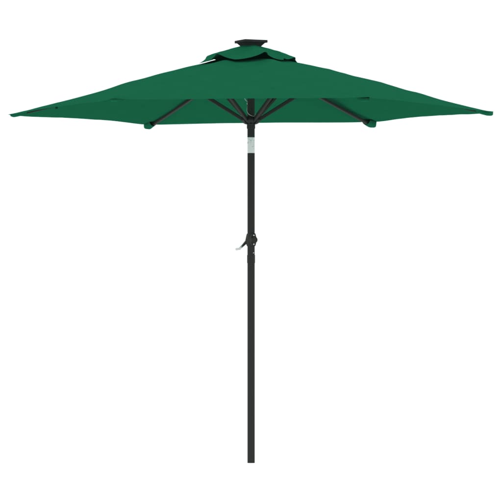Guarda-sol de jardim com poste de aço 225x225x212 cm verde