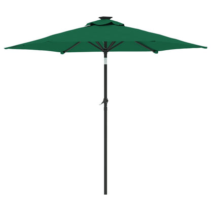 Guarda-sol de jardim com poste de aço 225x225x212 cm verde