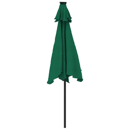 Guarda-sol de jardim com poste de aço 225x225x212 cm verde