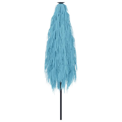 Guarda-sol de exterior c/ poste de aço 388x388x248 cm azul