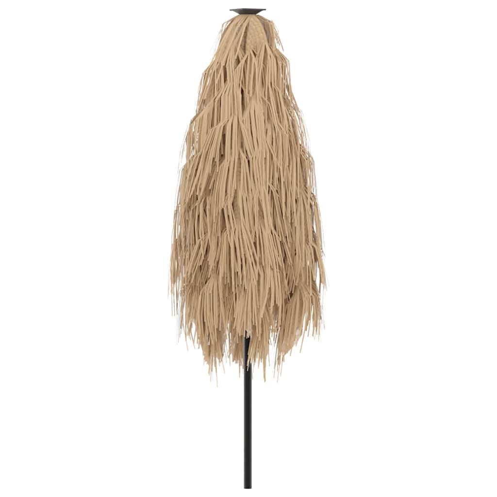 Guarda-sol c/ luzes LED e poste de aço 223x223x213 cm castanho