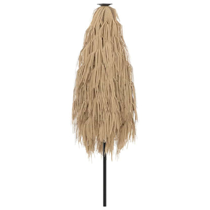 Guarda-sol c/ luzes LED e poste de aço 223x223x213 cm castanho