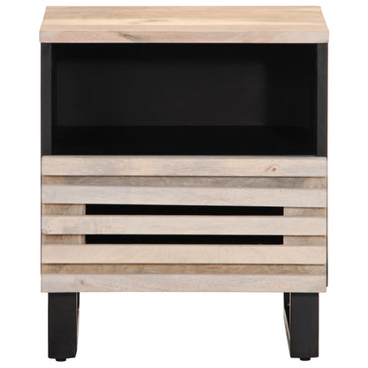 Mesa cabeceira 40x34x46 cm madeira mangueira branqueada maciça