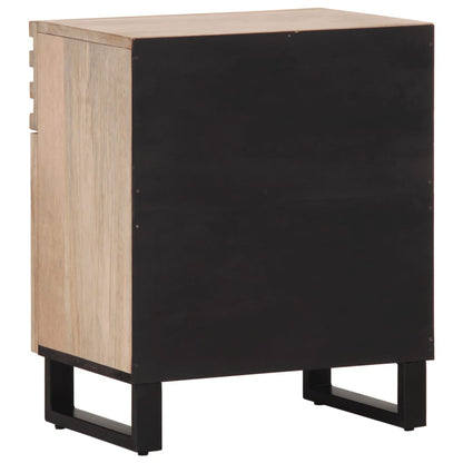 Mesa de cabeceira 50x34x60cm madeira de mangueira maciça branco
