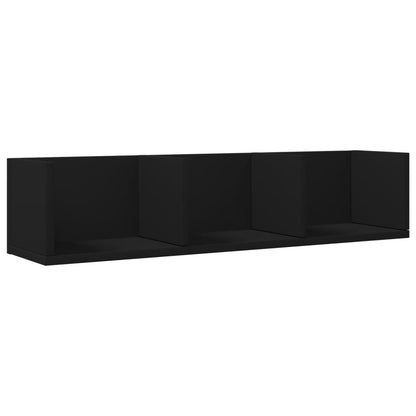 Armários de parede 2 pcs 75x18x16,5 cm derivados madeira preto