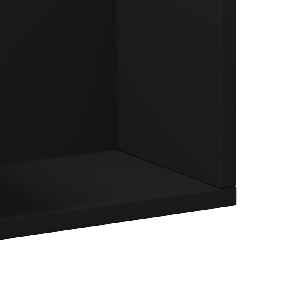 Armários de parede 2 pcs 75x18x16,5 cm derivados madeira preto