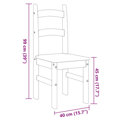 Cadeiras de jantar 2 pcs 40x46x99 cm pinho maciço cinzento