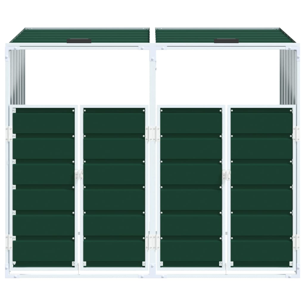 Contentor c/ rodas p/ dois caixotes lixo 144x81x113cm aço verde