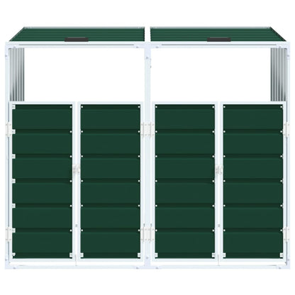Contentor c/ rodas p/ dois caixotes lixo 144x81x113cm aço verde