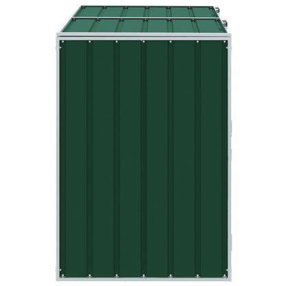 Contentor c/ rodas p/ dois caixotes lixo 144x81x113cm aço verde