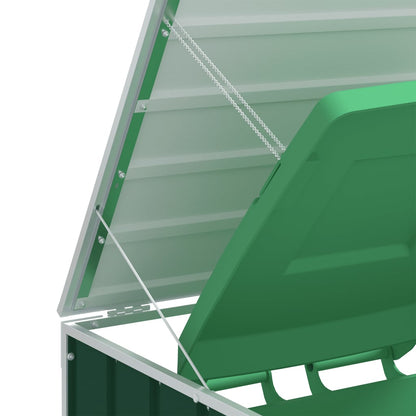 Contentor c/ rodas p/ dois caixotes lixo 144x81x113cm aço verde