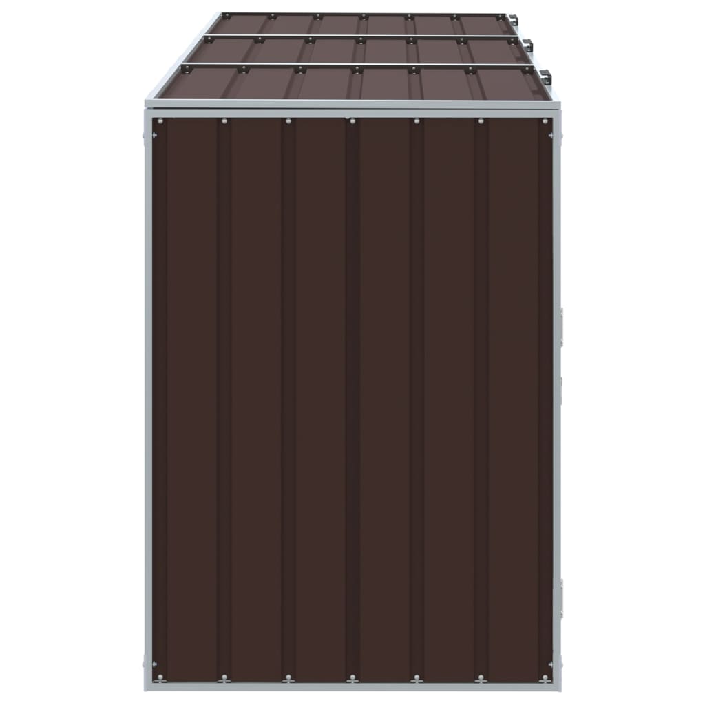 Abrigo para 3 caixotes do lixo 216x81x115 cm aço verde