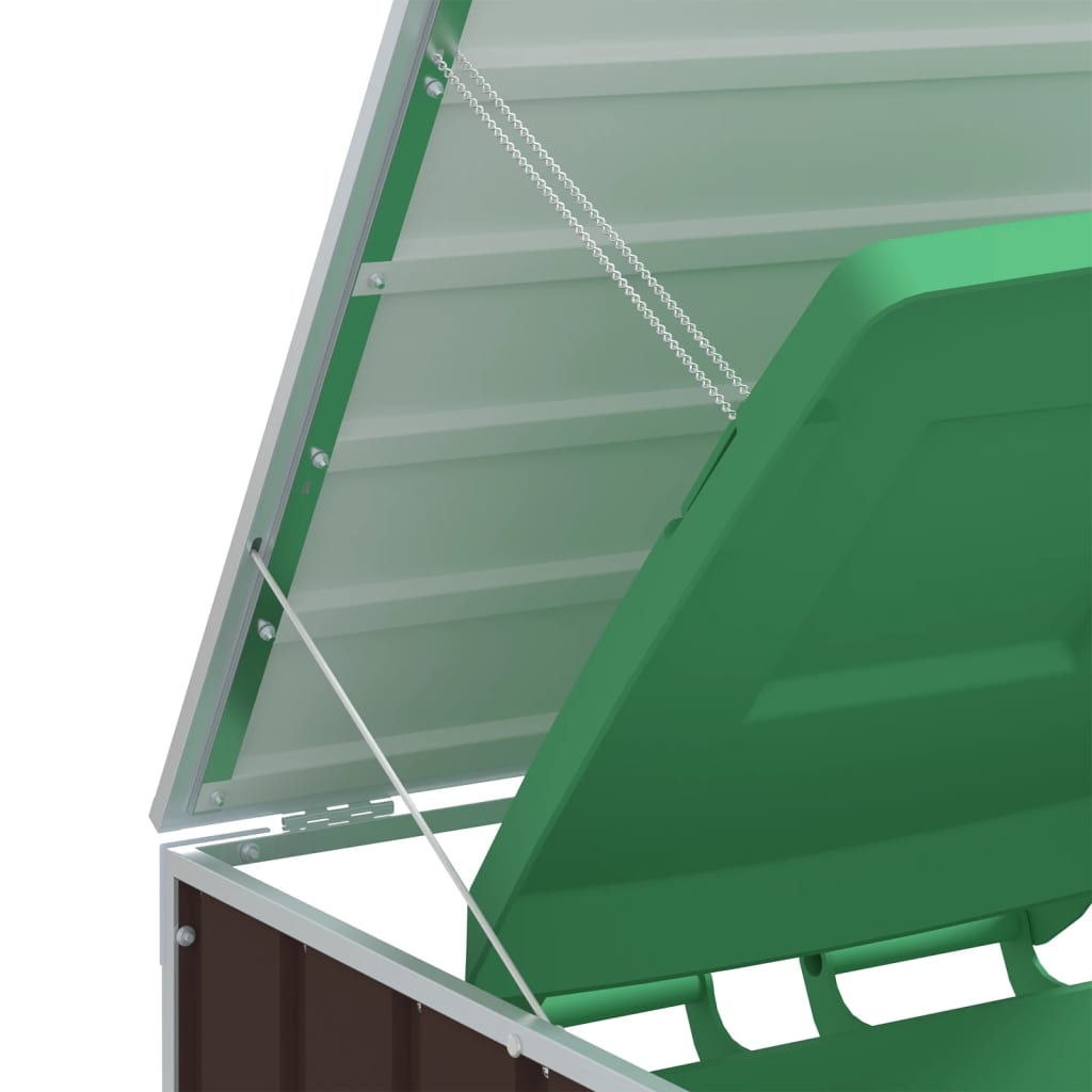 Abrigo para 3 caixotes do lixo 216x81x115 cm aço verde