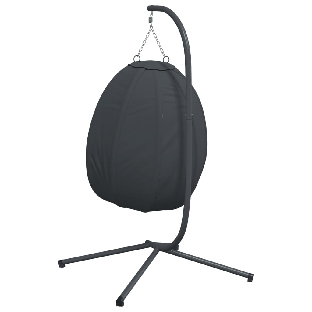 Cadeira suspensa Egg com suporte em tecido antracite e aço