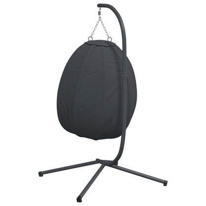 Cadeira suspensa Egg com suporte em tecido antracite e aço