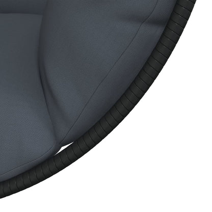 Cadeira forma de ovo suspensa c/ suporte vime/aço antracite