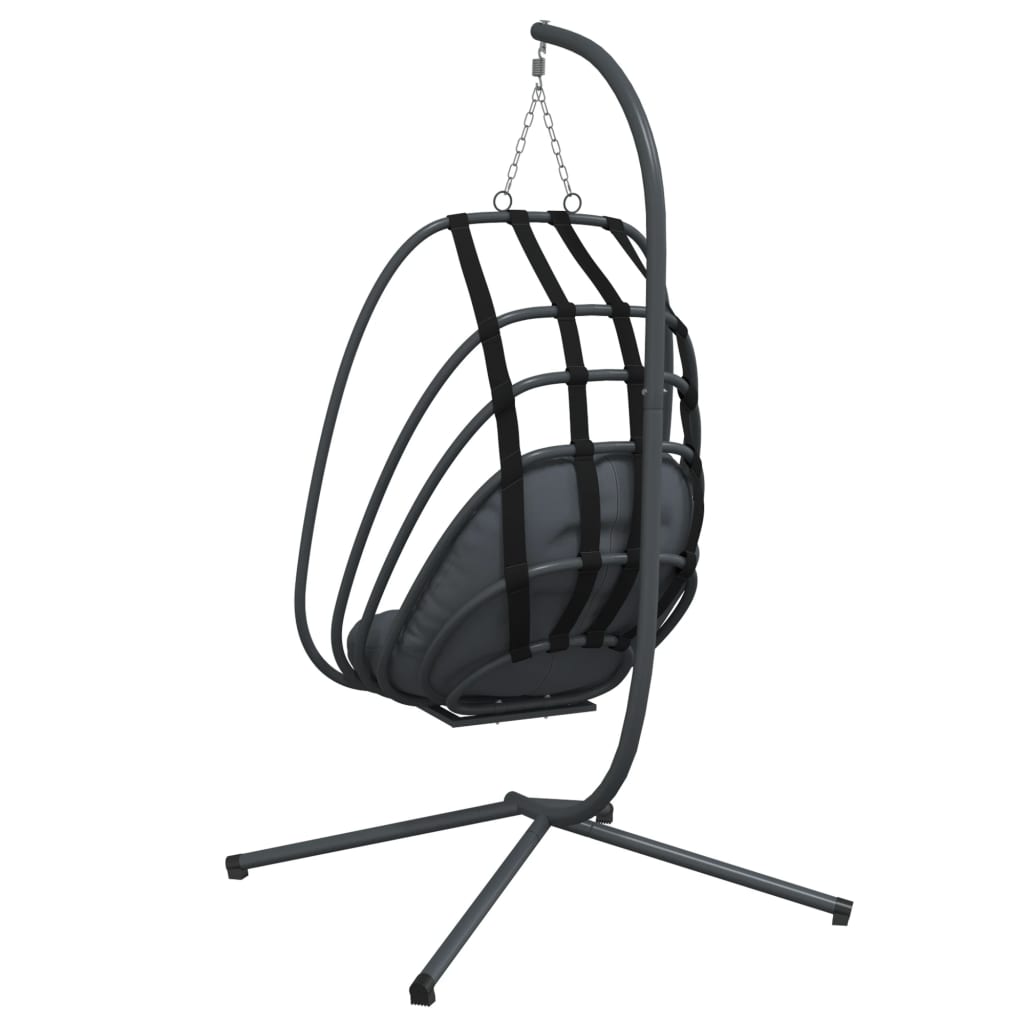 Cadeira suspensa Egg com suporte em aço antracite