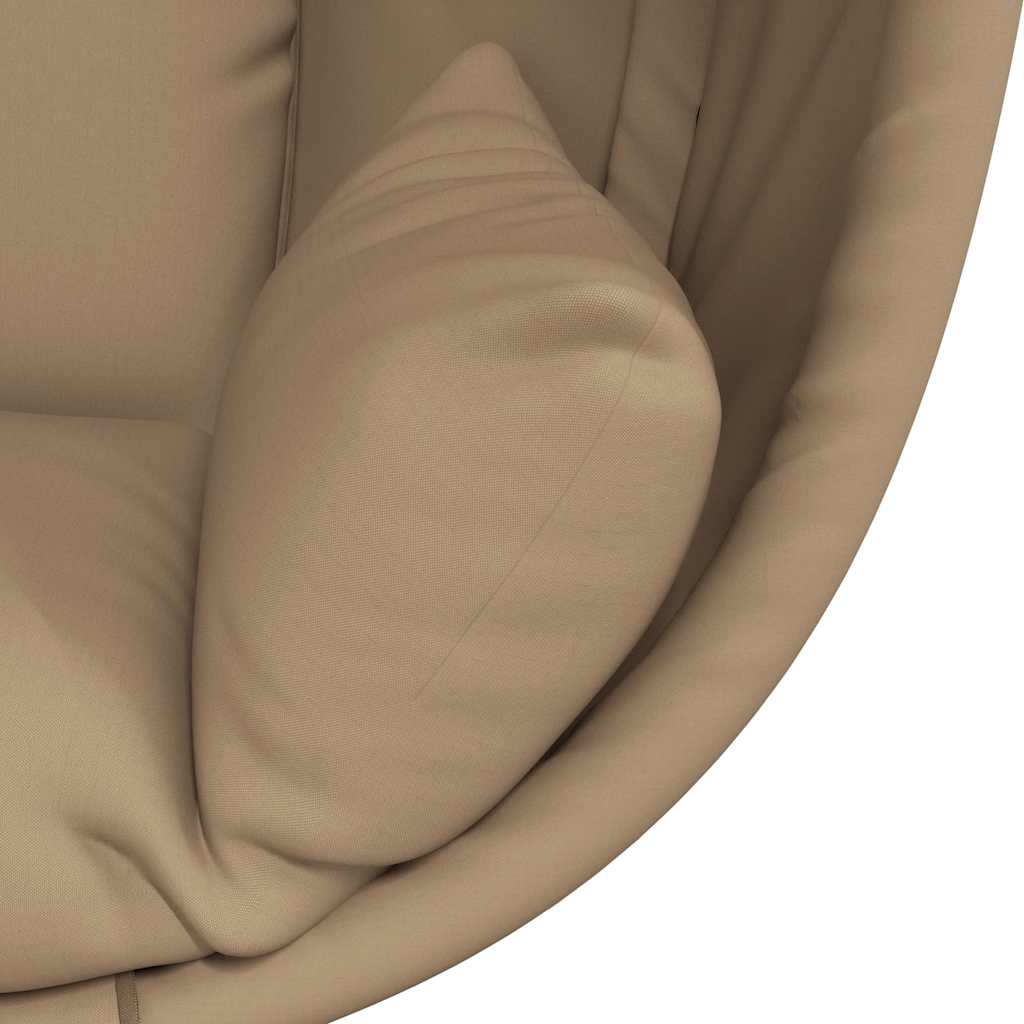 Cadeira em forma de ovo suspensa c/ suporte vime/aço antracite