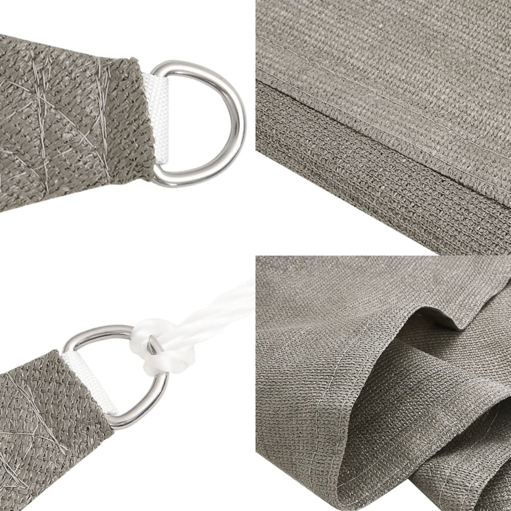 Para-sol estilo vela triangular 160g/m² 3x3x3m PEAD cinza-claro